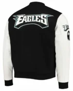 Philadelphia Eagles Logo Black And White Letterman Jacket