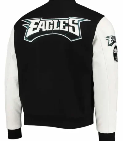 Philadelphia Eagles Logo Black And White Letterman Jacket