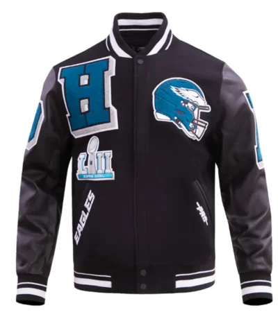 Philadelphia Eagles Mashup Rib Varsity Wool/leather Jacket