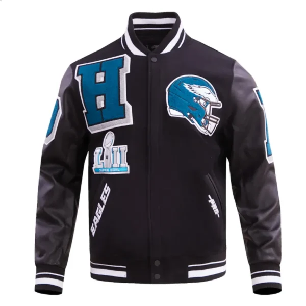 Philadelphia Eagles Mashup Rib Varsity Wool/leather Jacket