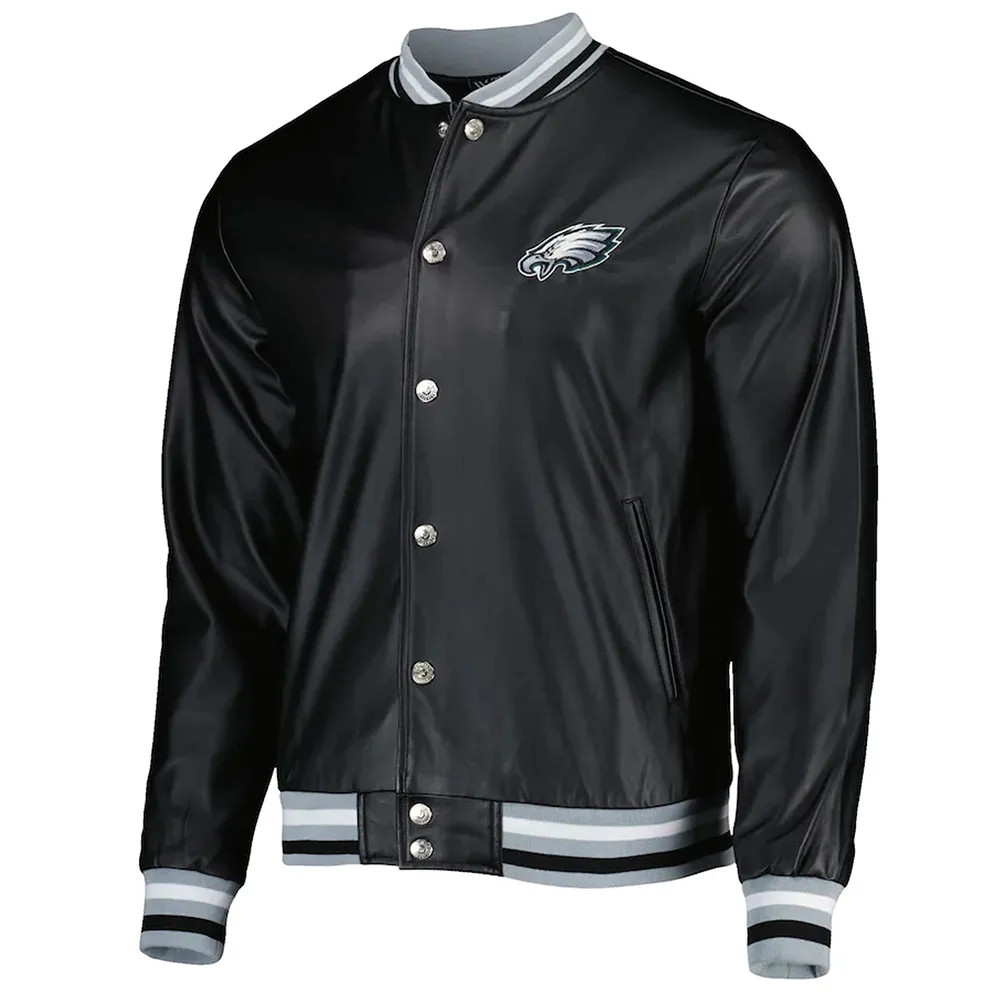 Philadelphia Eagles Metallic Black Jacket Philadelphia Eagles Metallic Black Jacket