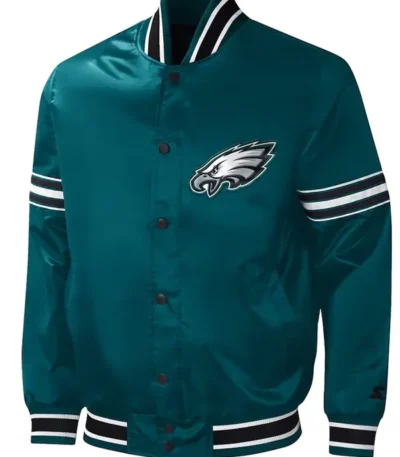 Philadelphia Eagles Midfield Green Satin Jacket
