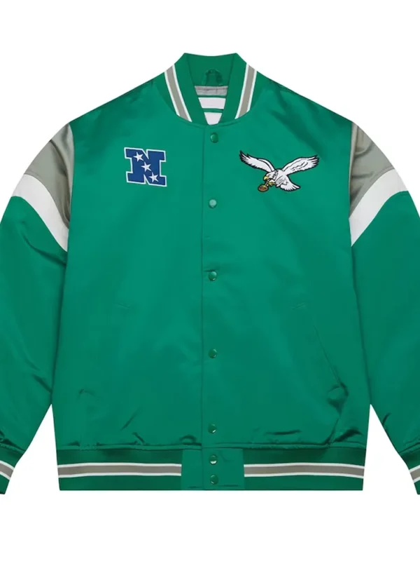Philadelphia Eagles Midweight Kelly Green Satin Jacket