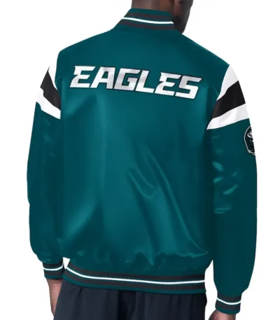 Philadelphia Eagles Midweight Midnight Green Satin Jacket