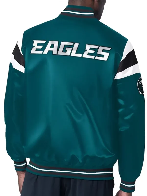 Philadelphia Eagles Midweight Midnight Green Satin Jacket