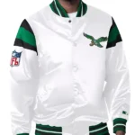 Philadelphia Eagles Midweight White Satin Jacket