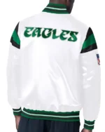 Philadelphia Eagles Midweight White Satin Jacket