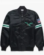 Philadelphia Eagles Nfl Satin Black Jacket