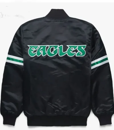 Philadelphia Eagles Nfl Satin Black Jacket