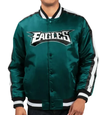 Philadelphia Eagles O-line Green Satin Jacket