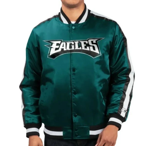 Philadelphia Eagles O-line Green Satin Jacket