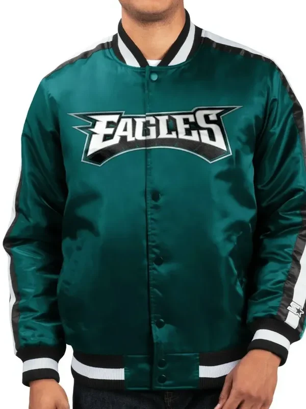 Philadelphia Eagles O-line Green Satin Jacket