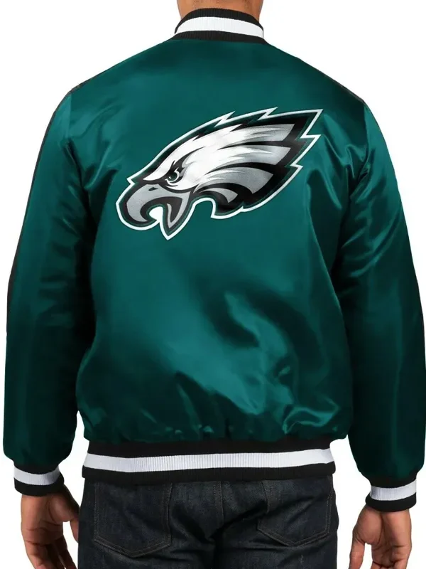 Philadelphia Eagles O-line Green Satin Jacket
