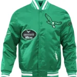 Philadelphia Eagles Old English Classic Rib Satin Jacket