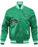 Philadelphia Eagles Old English Classic Rib Satin Jacket