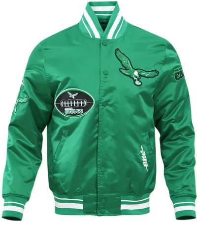Philadelphia Eagles Old English Classic Rib Satin Jacket