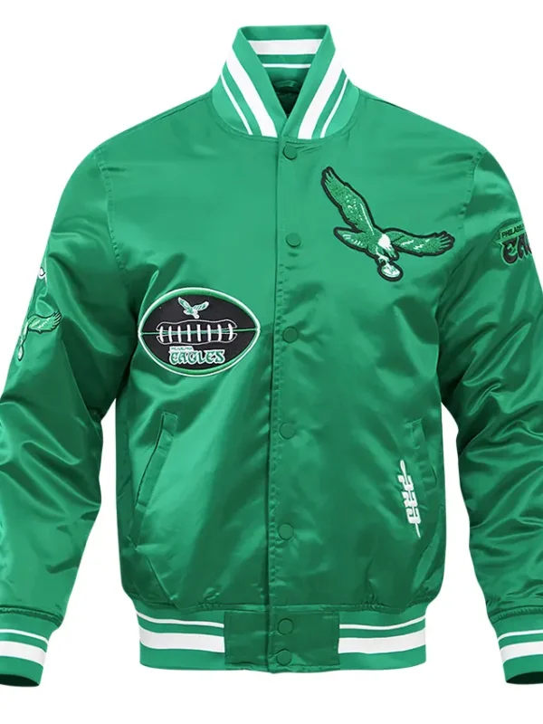 Philadelphia Eagles Old English Classic Rib Satin Jacket