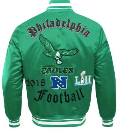 Philadelphia Eagles Old English Classic Rib Satin Jacket