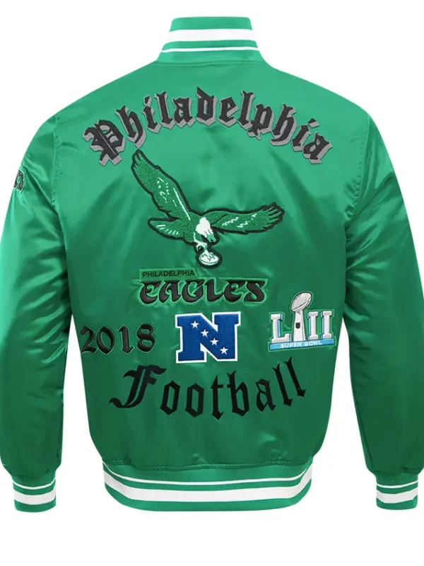 Philadelphia Eagles Old English Classic Rib Satin Jacket