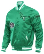 Philadelphia Eagles Old English Classic Rib Satin Jacket