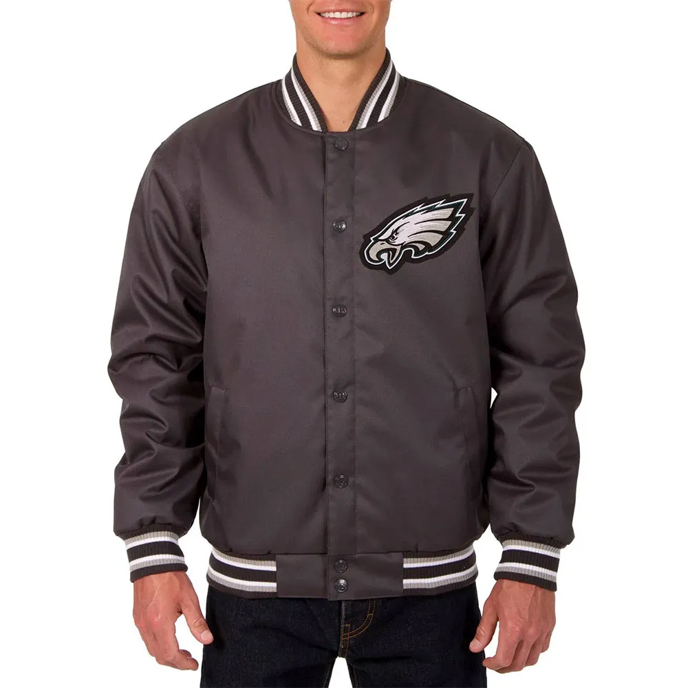 Philadelphia Eagles Poly Twill Gray Jacket Philadelphia Eagles Poly Twill Gray Jacket