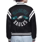 Philadelphia Eagles Printed Logo Varsity Satin Jacket