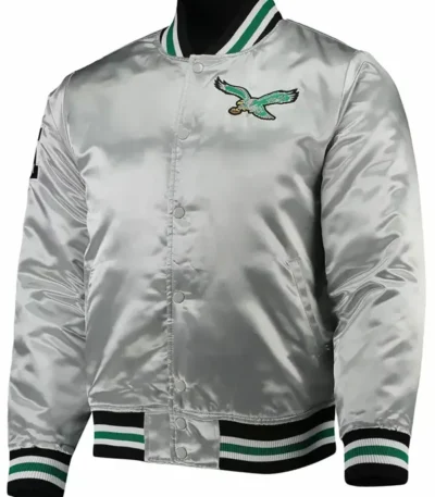 Philadelphia Eagles Silver Satin Jacket
