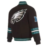 Philadelphia Eagles Striped Black Varsity Wool Jacket