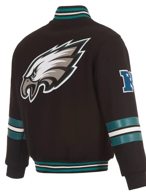 Philadelphia Eagles Striped Black Varsity Wool Jacket