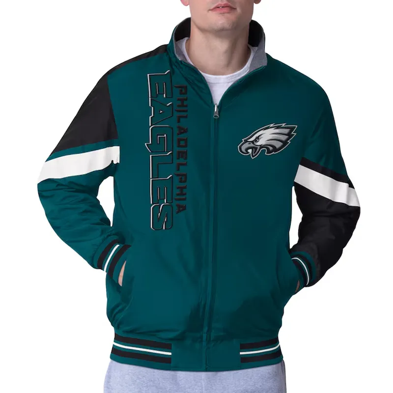 Philadelphia Eagles Strong Arm Green Full-zip Jacket Philadelphia Eagles Strong Arm Green Full-zip Jacket