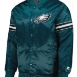 Philadelphia Eagles The Pick And Roll Midnight Green Satin Jacket