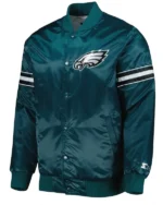 Philadelphia Eagles The Pick And Roll Midnight Green Satin Jacket
