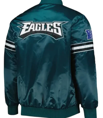 Philadelphia Eagles The Pick And Roll Midnight Green Satin Jacket