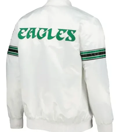 Philadelphia Eagles The Power Forward White Satin Jacket