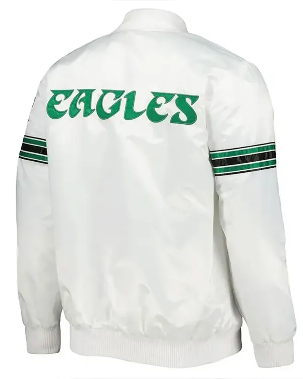 Philadelphia Eagles The Power Forward White Satin Jacket