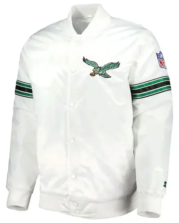 Philadelphia Eagles The Power Forward White Satin Jacket