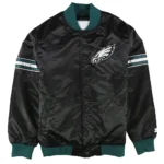 Philadelphia Eagles Track Black Satin Jacket
