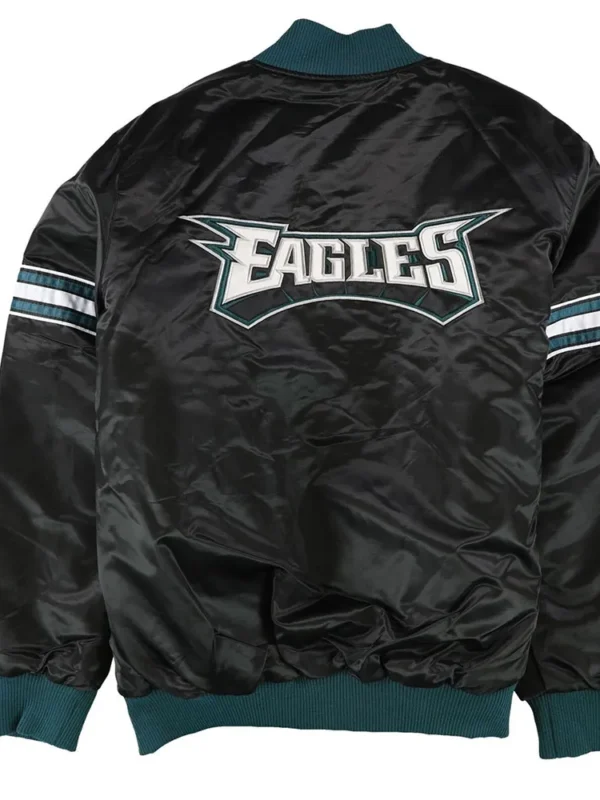 Philadelphia Eagles Track Black Satin Jacket