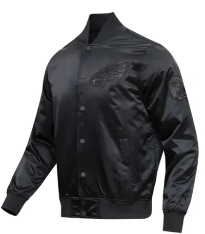 Philadelphia Eagles Triple Black Satin Jacket