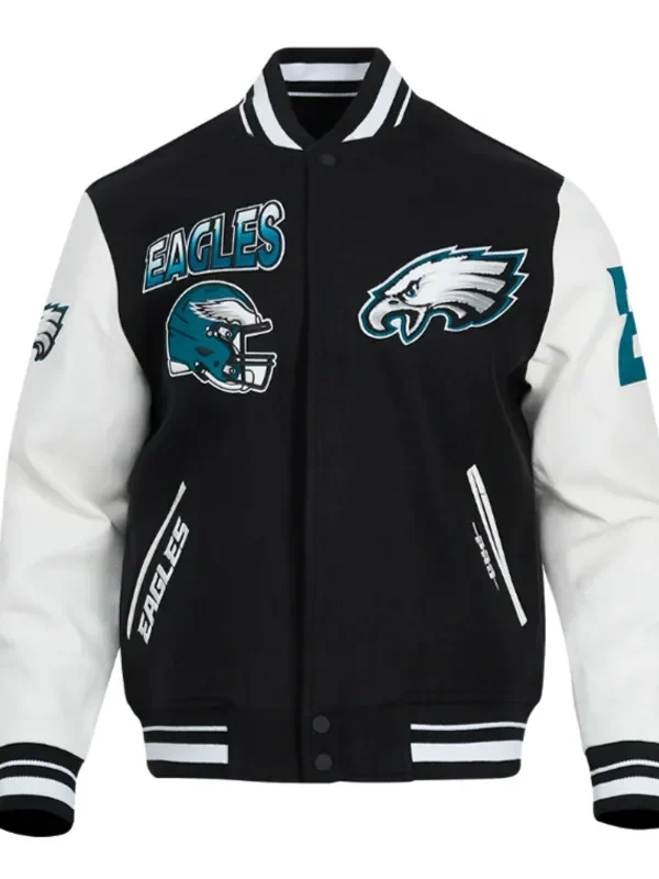 Philadelphia Eagles Turn It Up Classic Rib Varsity Jacket