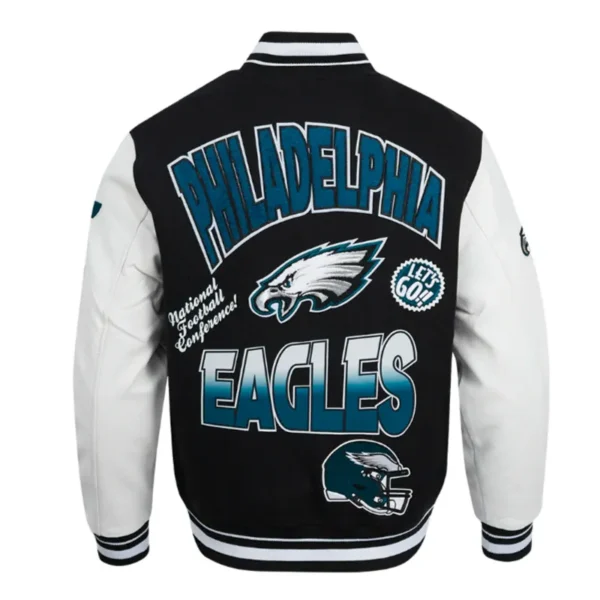 Philadelphia Eagles Turn It Up Classic Rib Varsity Jacket