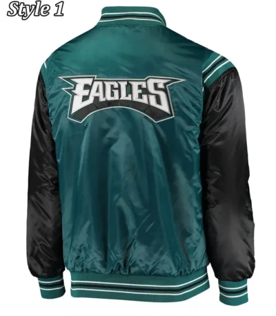 Philadelphia Eagles Varsity Black And Green Satin Jacket