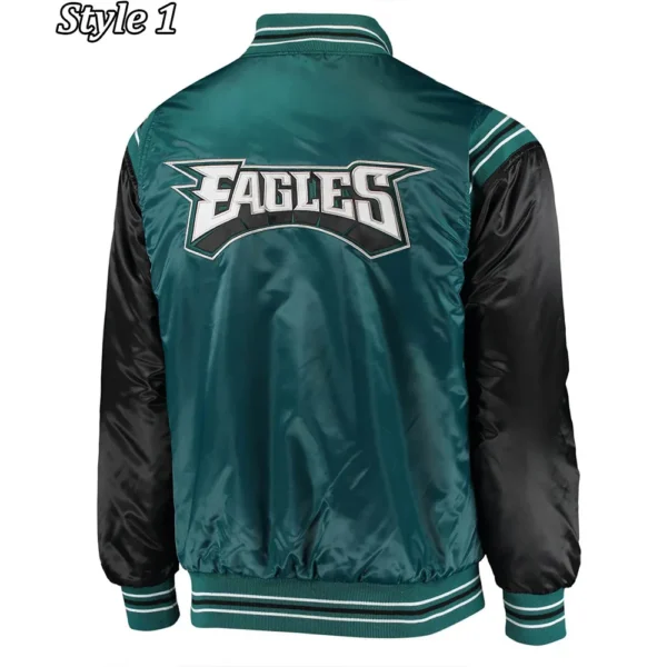 Philadelphia Eagles Varsity Black And Green Satin Jacket