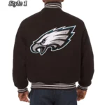 Philadelphia Eagles Varsity Black Wool Jacket