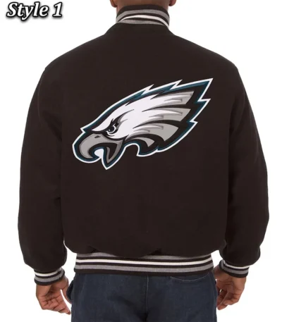 Philadelphia Eagles Varsity Black Wool Jacket