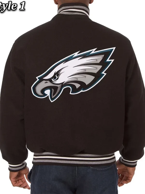 Philadelphia Eagles Varsity Black Wool Jacket