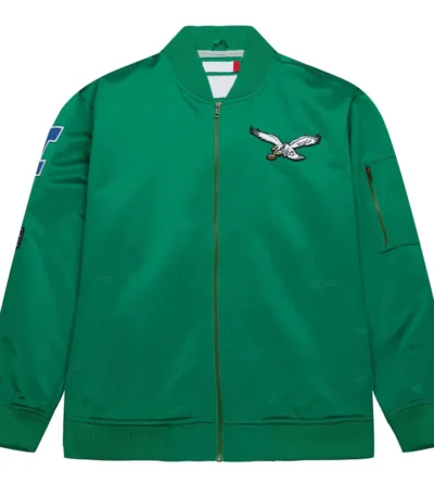 Philadelphia Eagles Vintage Logo Green Lightweight Satin Jacket