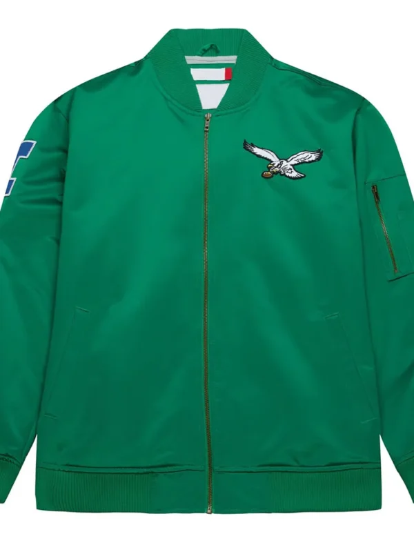Philadelphia Eagles Vintage Logo Green Lightweight Satin Jacket