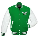 Philadelphia Eagles Vintage Varsity Green And White Jacket