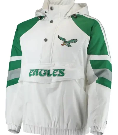 Philadelphia Eagles White Hooded Jacket